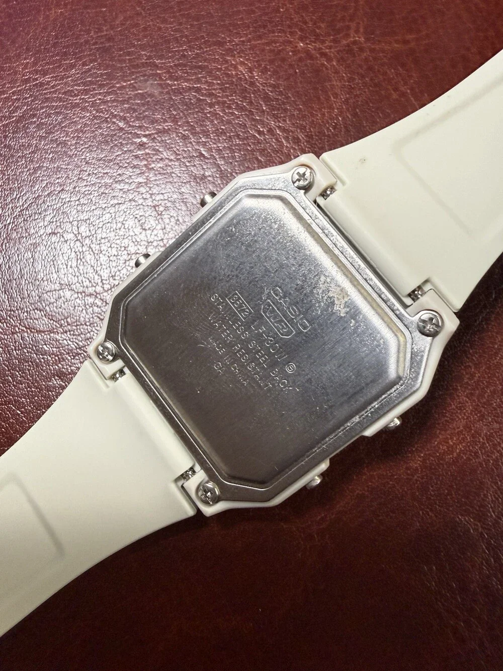 Casio LF-20W World Time Digital Watch Cream White Map Display Retro